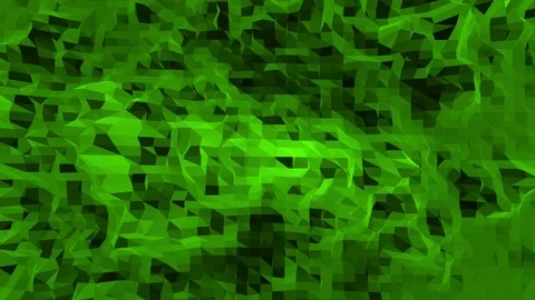 Green low poly background waving. Abstract low poly surface as atom structure in Stock Footage
