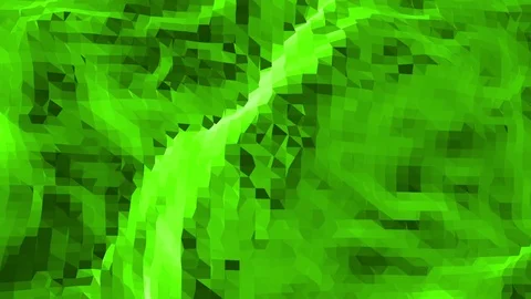 Green low poly background waving. Abstract low poly surface as math environment Stock Footage 79762855