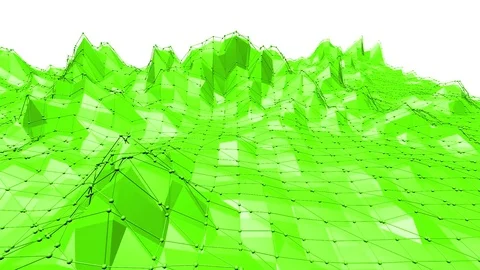 Green low poly background waving. Abstract low poly surface as high tech Stock Footage