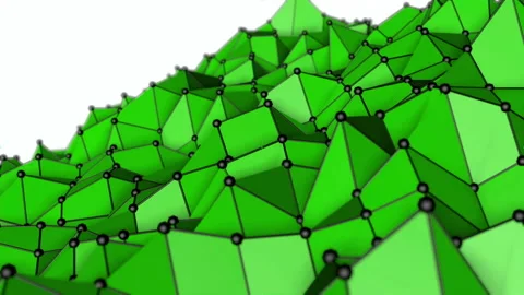 Green low polygonal abstract background. deforming plane. 3D rendering Stock-Footage 95310795
