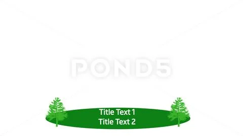 Green lower third with trees and two text options PSD Template