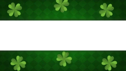Green lucky clovers in frame animation Stock Footage 233944516