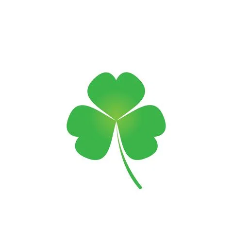 Green lucky leaf on white background, wisdom leaf design used in icons, logo Stock Illustration