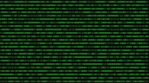 Green luminous binary code numbers - isolated technology background. 29,97 fps Video stock 156614375