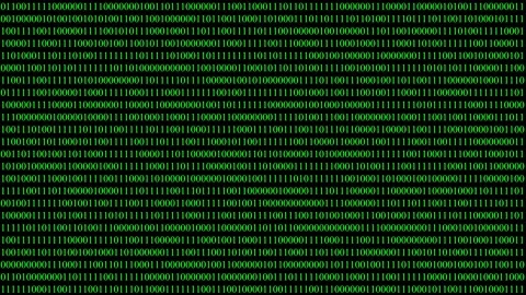 Green luminous binary code numbers - isolated technology background. 25 fps Video stock 156614376