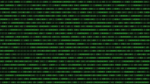 Green luminous binary code numbers - isolated technology background. 24 fps Video stock 156614380