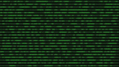 Green luminous binary code numbers - isolated technology background. 50 fps Video stock 156614382