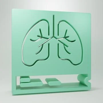 Green Lungs x-ray diagnostics icon isolated on grey background. Snapshot of.. Stock Illustration