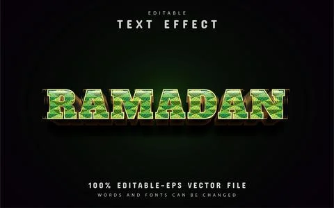 Green luxury ramadan text effect Stock Illustration