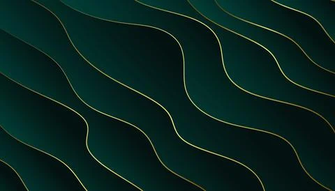 Green luxury waves pattern background. Elegant style concept. Vector illust.. 스톡 일러스트