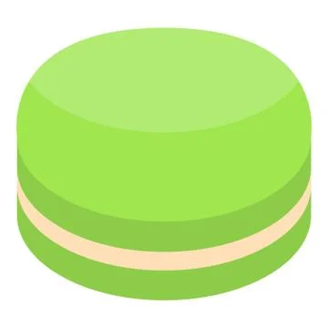 Green macaroon icon, isometric style Illustrazione stock