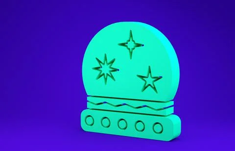 Green Magic ball icon isolated on blue background. Crystal ball. Minimalism c Stockillustratie