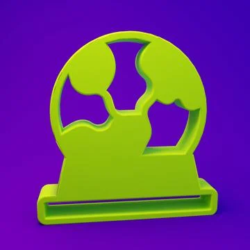 Green Magic ball icon isolated on purple-blue background. Crystal ball. Min.. Stock Illustration
