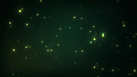 Green Magic Fireflies Glowing Dust Particles Floating on Dark Background Loop Stock Footage 341673132