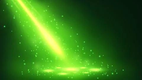 Green Magic Spotlight with Particles, Vector Illustration Stock Illustration