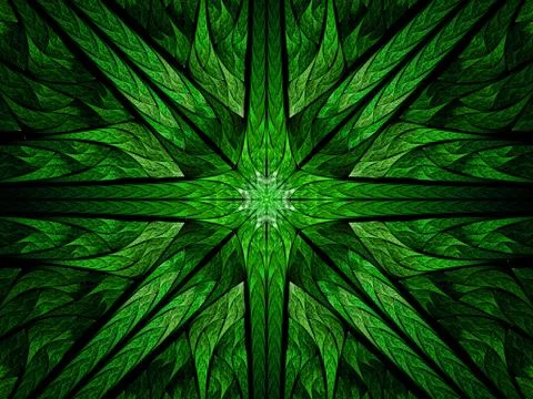 Green magic stained-glass Stock Illustration