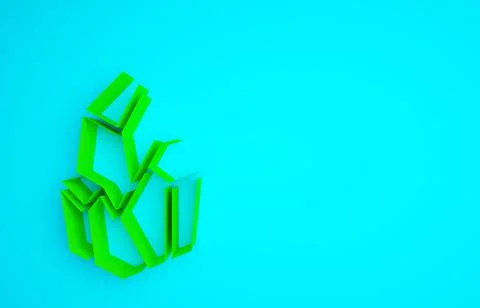 Green Magic stone icon isolated on blue background. Fantasy crystal. Jewelry gem Stock Illustration