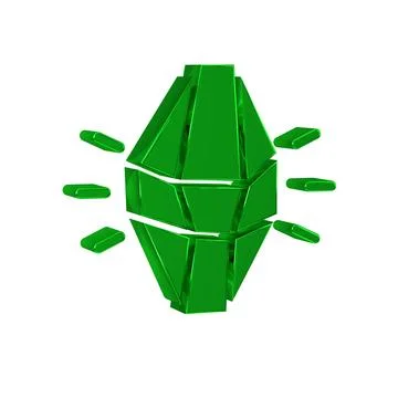 Green Magic stone icon isolated on transparent background. Fantasy crystal... Stock Illustration