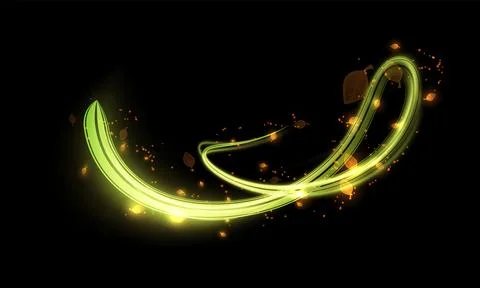 Green magic swirl with sparkles vector illustration Stock Illustration