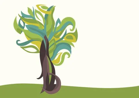 Green magic tree Stock Illustration