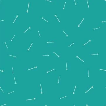 Green Magic wand icon isolated seamless pattern on green background. Star shape Illustrazione stock