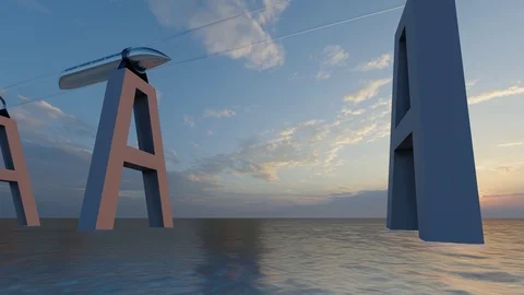 Green Maglev Hyperloop in modern style. Future technology. Technology background Stock Footage 122171114