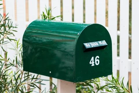 Green mail box Stock Photos