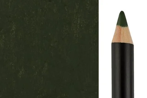 Green Makeup pencil with sample stroke Stock-Fotos