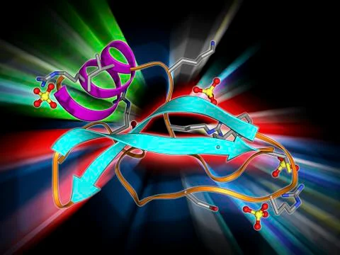 Green mamba venom molecule Stock Illustration
