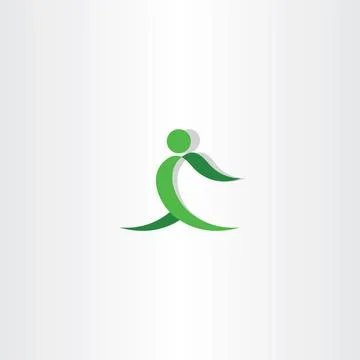 Green man exercise logo vector icon Illustrazione stock