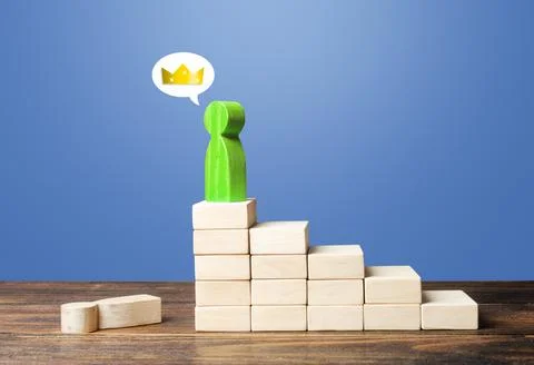 Green man throw down his predecessor from top of fame success and took his .. Stock Photos
