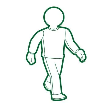 Green Man Walking Stock Illustration