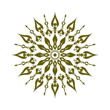 Green Mandala Ornament vector Stock Illustration
