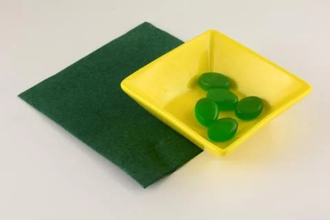 Green mango flavored hard candy Stock Photos