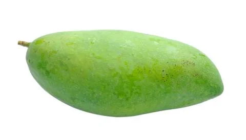 Green mango isolated on a white background Stock Photos