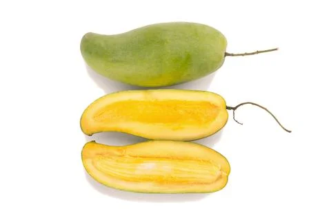 Green mango isolated on a white background Stock Photos