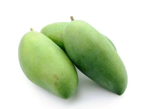 Green mango isolated on a white background Stock Photos