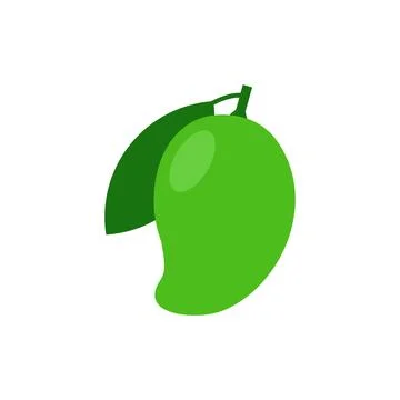 Green Mango vector illustration isolated on white background Stock Illustration