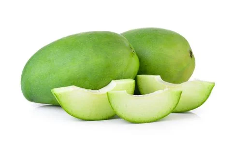 Green mango on white background Stock Photos