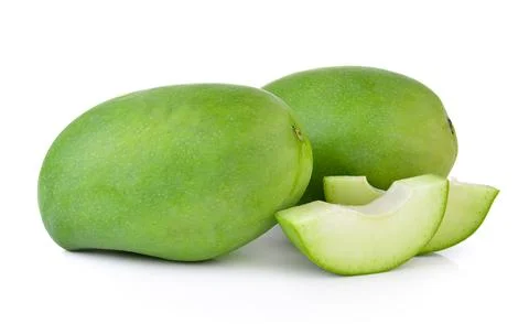 Green mango on white background Stock Photos