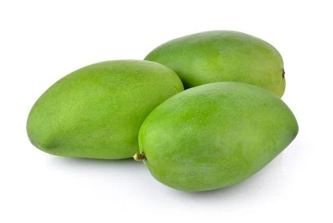 Green mango on white background Stock Photos