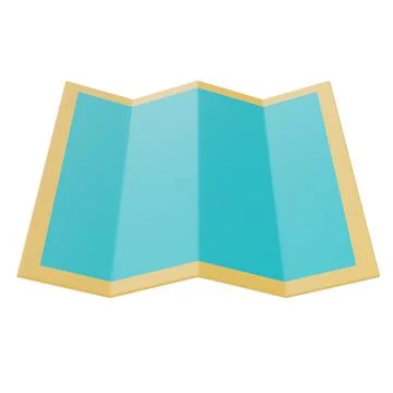 Green map isolated on light background, holiday vacation, Time to travel, 3d  Stock Illustration