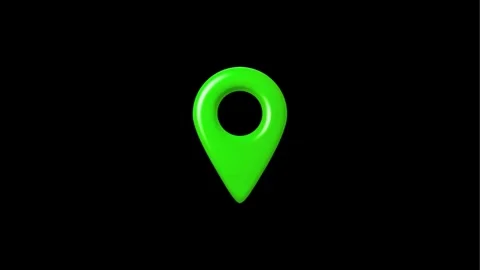 Green map pin icon on bright green background for navigation Stock Footage 331941766
