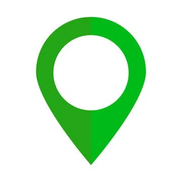 Green map pin icon. Vector. Stock Illustration