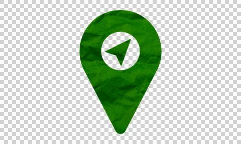 Green map pin icon with white location symbol for navigation and travel apps Stock Illustration