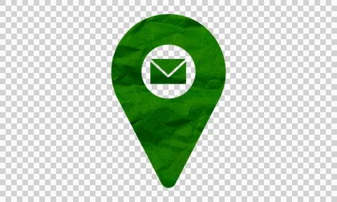 Green map pin icon with white checkmark symbol for location success or dest.. Stock Illustration