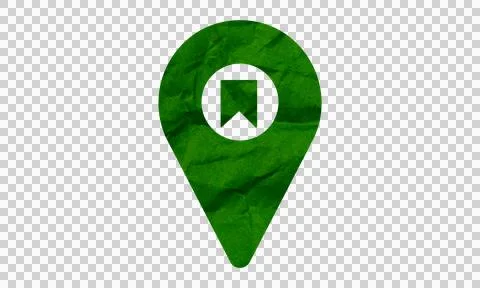 Green map pin icon with white location marker symbol on isolated background.. Stock Illustration