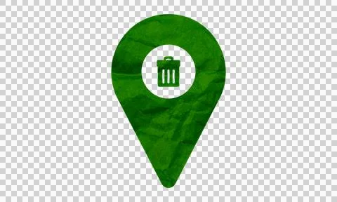 Green map pin icon with white factory symbol marking industrial location on.. Stock Illustration