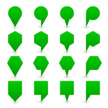 Green map pin sign flat location icon web button Иллюстрация