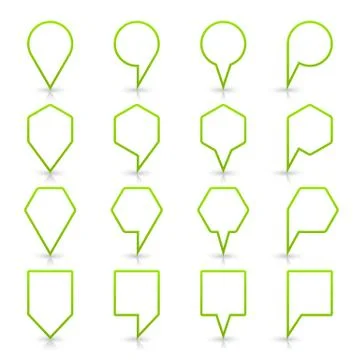 Green map pin sign flat location icon web button Illustrazione stock